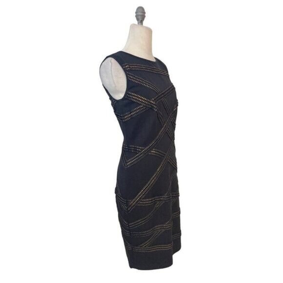 Tadashi Shoji Foil Print Banded Dress Large Fits 10 - Picture 2 of 6